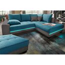 Polsterecke mit Beleuchtung anthrazit/t�rkis