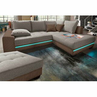 Polsterecke mit Beleuchtung schoko