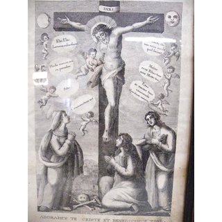 Antiker Kupferstich JESUS AM KREUZ um 1800 -R19