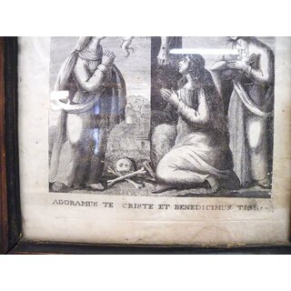 Antiker Kupferstich JESUS AM KREUZ um 1800 -R19